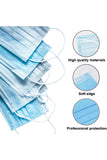 500 Pcs Disposable Face Masks with Elastic Ear Loop 3 Ply for Blocking Dust Air Pollution Protection
