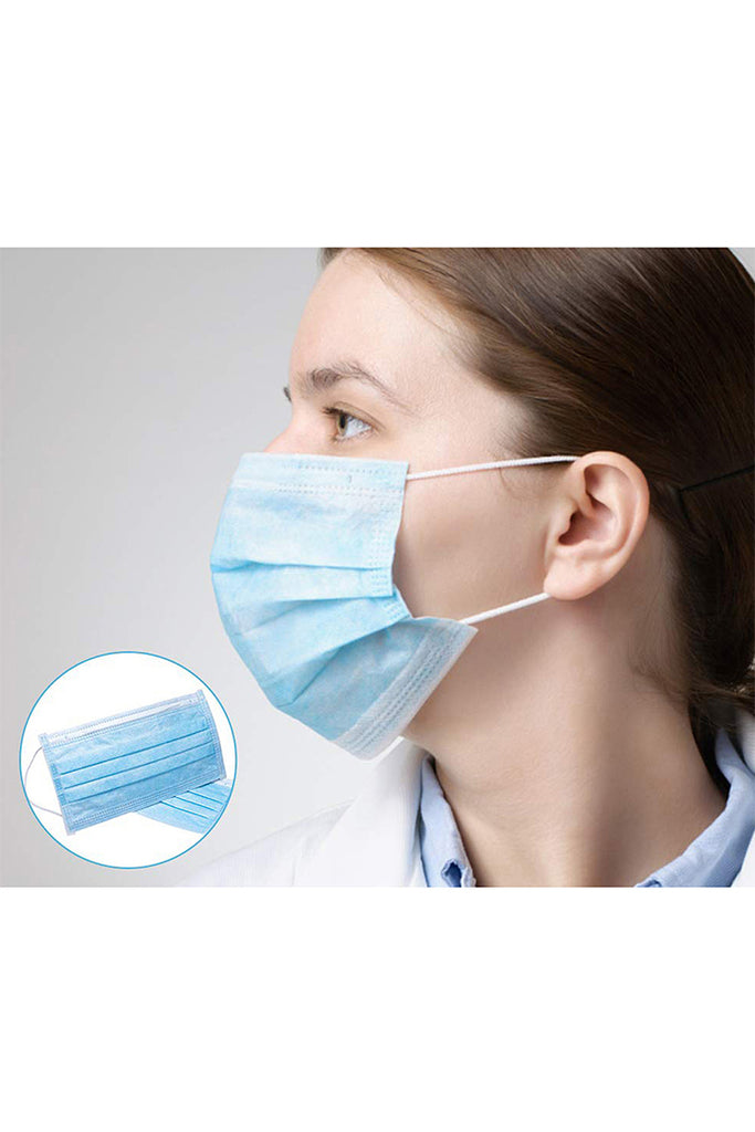 50 Pcs Disposable Face Masks with Elastic Ear Loop 3 Ply for Blocking Dust Air Pollution Protection