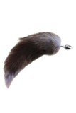 Faux fur Foxy Tail Metal Butt Plug with Flared Safety Base