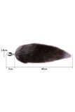 Faux fur Foxy Tail Metal Butt Plug with Flared Safety Base