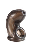 Elastic TPE Cock Cage Penis Sleeve - Brown Red White