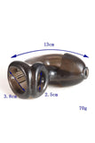 Elastic TPE Cock Cage Penis Sleeve - Brown Red White