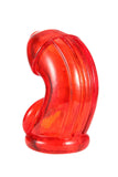 Elastic TPE Cock Cage Penis Sleeve - Brown Red White