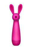 Long Handle Rechageable Rabbit Clit Vibrator Rose Red