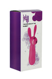 Long Handle Rechageable Rabbit Clit Vibrator Rose Red