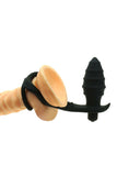 Silicone Penis Ring Vibrating Anal Plug Black