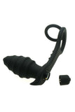 Silicone Penis Ring Vibrating Anal Plug Black