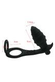 Silicone Penis Ring Vibrating Anal Plug Black