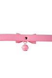 Adjustable Pink Bowknot Jingle Bell Neck Collar