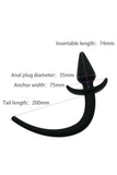 Dog Tail Silicone Anal Plug for Dog Slave Role Play Black