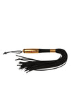 PU Pleasure Spanking Flogger with Golden Alloy Coated Handle