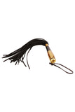 PU Pleasure Spanking Flogger with Golden Alloy Coated Handle