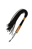 PU Pleasure Spanking Flogger with Golden Alloy Coated Handle