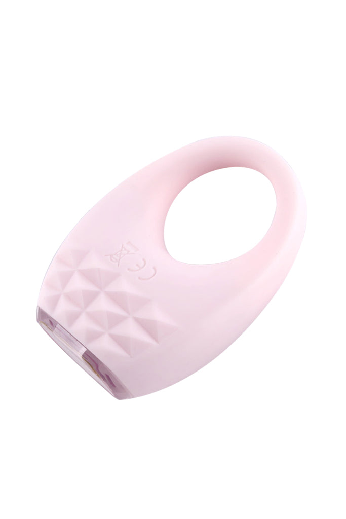 Oval Shaped Rechargeable Penis Ring Pocket Vibrator Pink