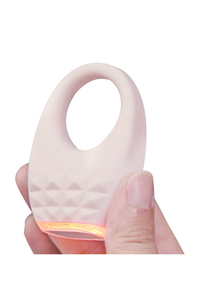 Oval Shaped Rechargeable Penis Ring Pocket Vibrator Pink