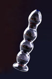 Crystal glass Beaded Dildo Vagina and Anal Plug - Transparent