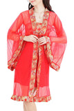 Asia Sexy Sheer Robe and Babydoll Lingerie 3pc Set