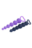Beaded Silicone Anal Plug Black Purple