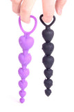 Beaded Silicone Anal Plug Black Purple