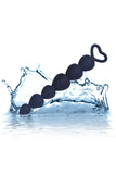 Beaded Silicone Anal Plug Black Purple