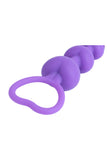 Beaded Silicone Anal Plug Black Purple