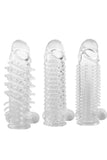 Extra Inches Clear Textured Vibrating Penis Extender