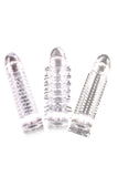 Extra Inches Clear Textured Vibrating Penis Extender