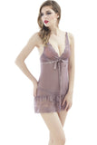 Sheer Lace Babydoll Nightwear Erotic Lingerie 2Pcs Set
