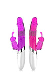 DIBE Rechargeable Rotating G-Spot Rabbit Vibrator Purple Rose Red