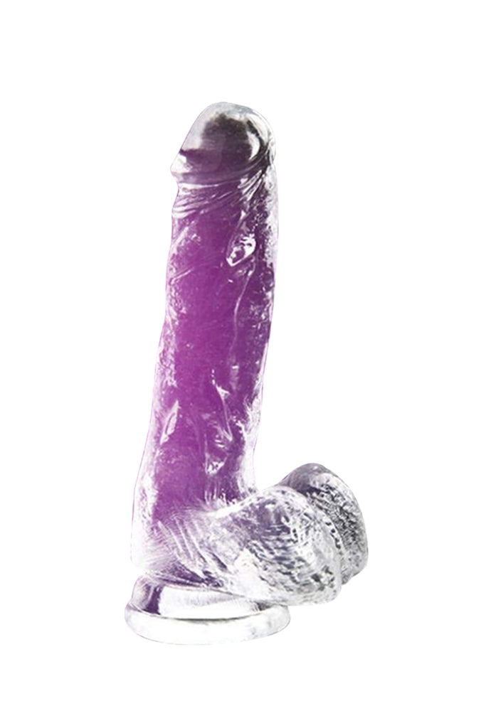 TPE Soft Crystal Jellies Realistic Dildo With Scrotum Bottom Base
