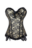 Floral Lace Bowknot Decorated Overbust Corset