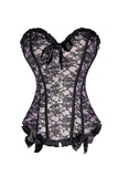 Floral Lace Bowknot Decorated Overbust Corset