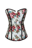 Floral Print Gothic Overbust Corset