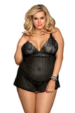 Floral Lace Deep V-neck Babydoll Set