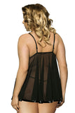 Plus Size Sexy Sheer Lace Babydoll Set