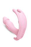 Rechargeable Silicone Strapless Strap-On Dildo Vibrator Pink Purple