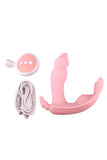 Rechargeable Silicone Strapless Strap-On Dildo Vibrator Pink Purple