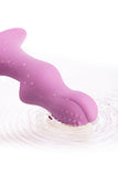 Rechargeable Silicone Strapless Strap-On Dildo Vibrator Pink Purple
