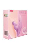 Rechargeable Silicone Strapless Strap-On Dildo Vibrator Pink Purple