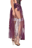 Sexy Sheer Lace Side Slit Maxi Skirt