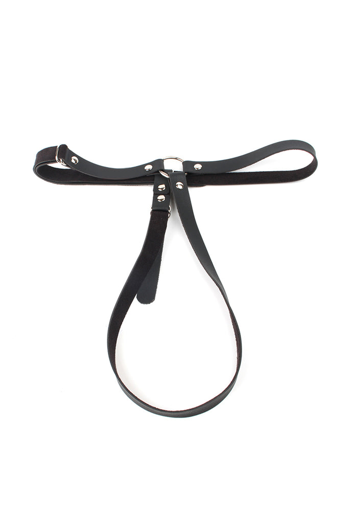 Female Nylon Bondage Thong with Adjustable Straps