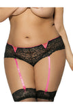Floral Lace panties With Garter Belt