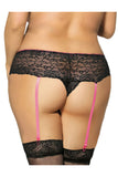 Floral Lace panties With Garter Belt