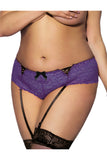 Floral Lace panties With Garter Belt