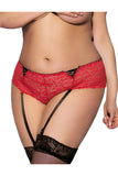 Floral Lace panties With Garter Belt