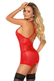 Plus Size Floral Lace Front Cross Mini Dress