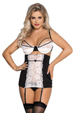 Plus Size French Maid Garter Belt Set