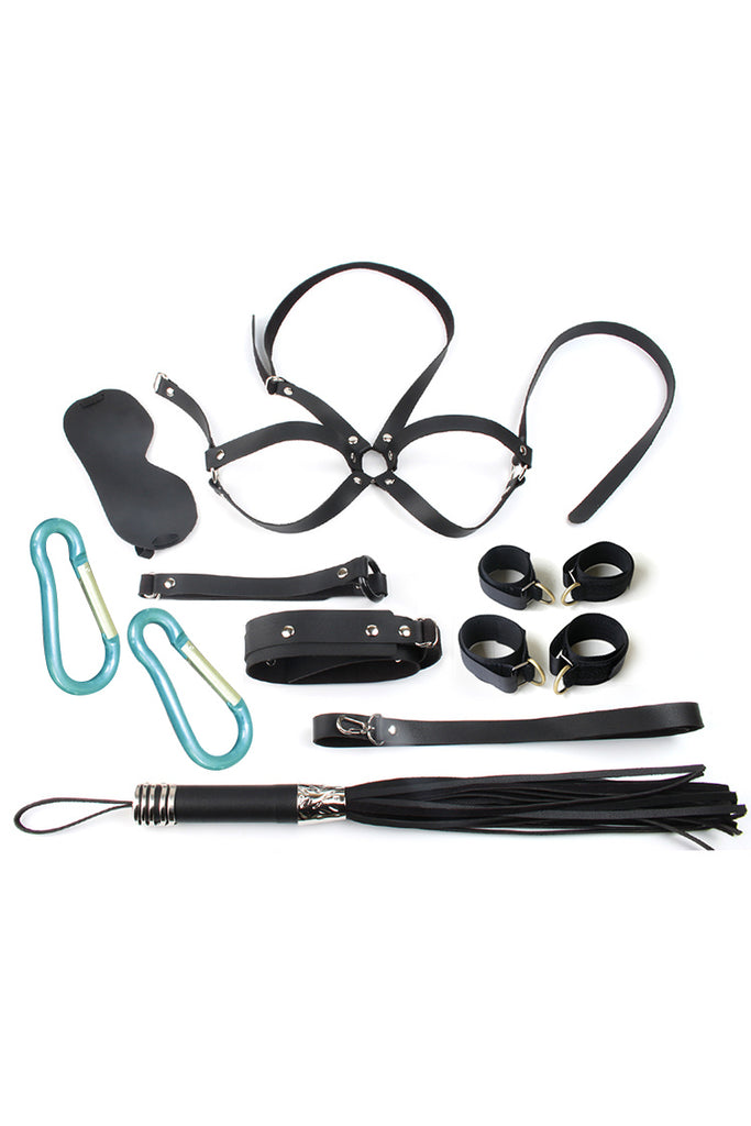 Black Restraint Bondage Kit 10pc Set