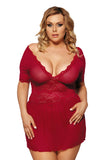 Plus Size Sexy Deep V-Neck Short Sleeve Mini Dress