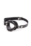 O-Ring Style Silicone Open Mouth Lip Gag Black Red Pink